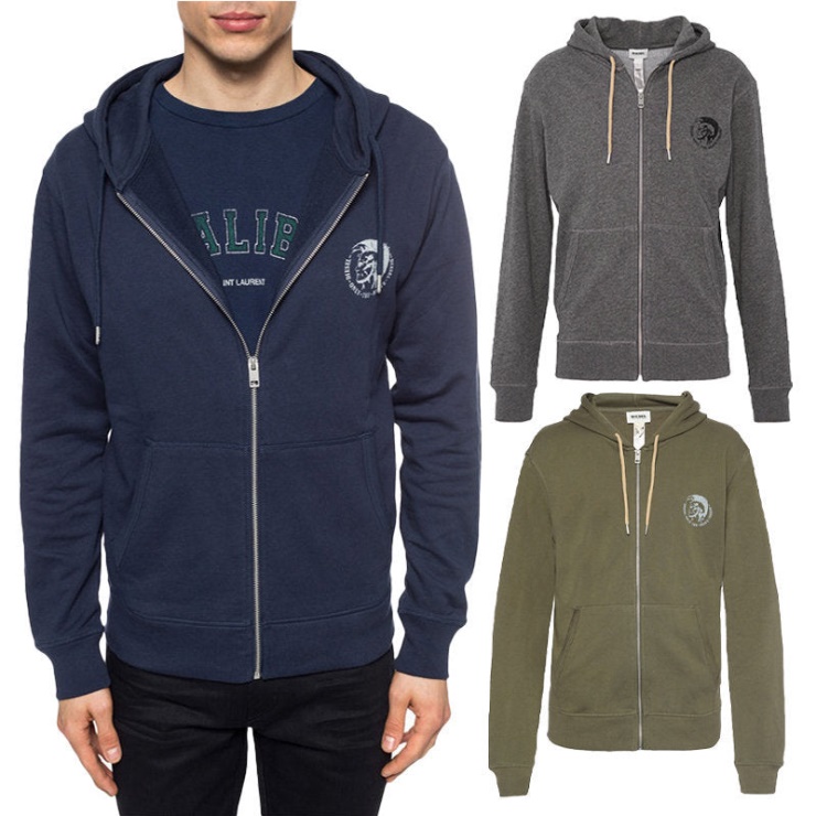 Diesel Brandon Sweat à Capuche Pour Homme Mohawk Lounge Wear Full Zip Casual Sweatshirts Hood
