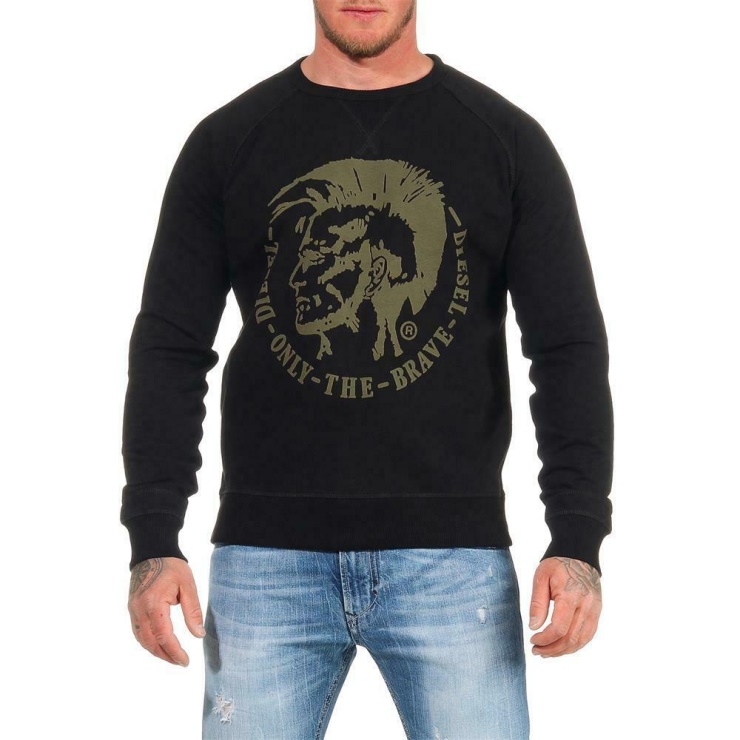 Diesel S Orestes Patch Riaeg Sweat-shirt Homme Pull à Col Rond Pull En Coton