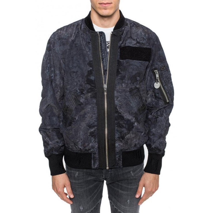 J Souly Tye Blouson Aviateur Pour Hommes Poignets Côtelés Vestes Universitaires Décontractées Diesel Noir