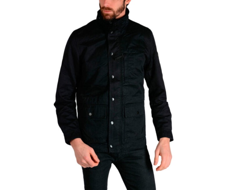 J Winy Hommes Parka Veste Matelassée Matelassée Bleu Marine Manteau Casual Hiver Outwear Diesel