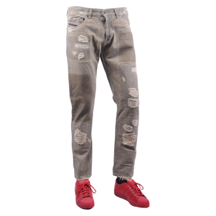 Black Gold Type-2813b Bg8u8 Jeans En Denim Pour Hommes Déchirés Regular Slim Diesel