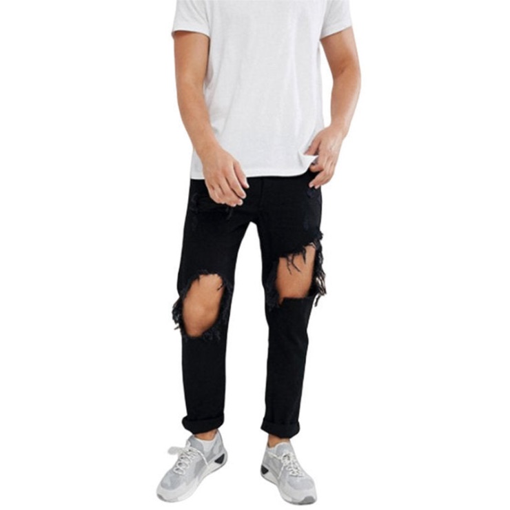 Diesel Mharky 084wr Jeans Déchirés Pour Hommes Slim Skinny Fit Pantalon Pantalons Décontractés