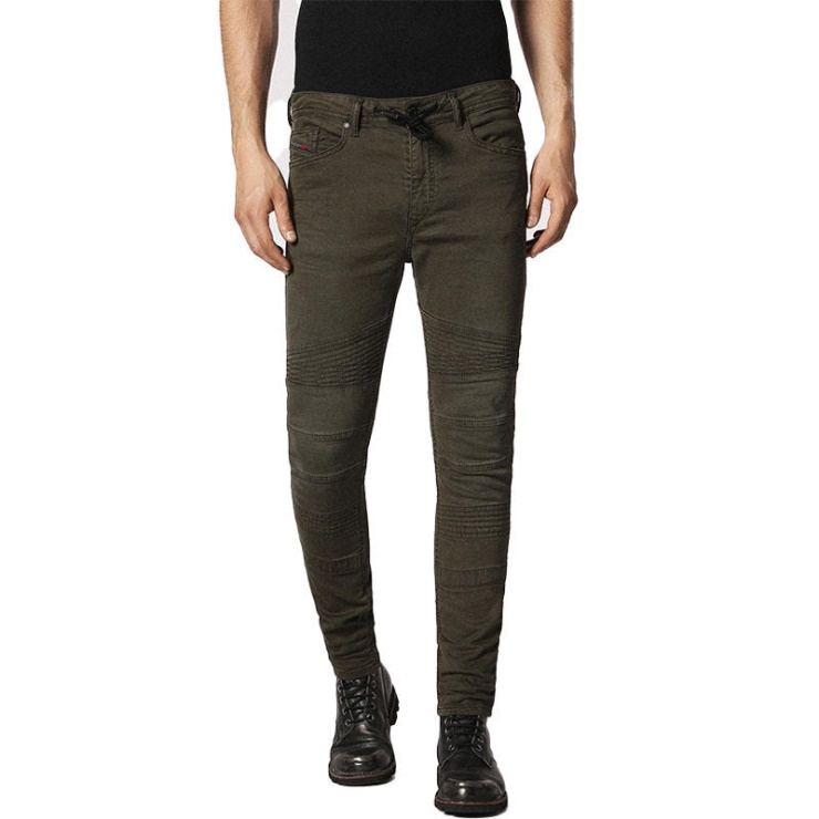 Diesel Bakari Ne 0684t Denim Sweat Jogg Jeans Lyocell Olive Slim Skinny