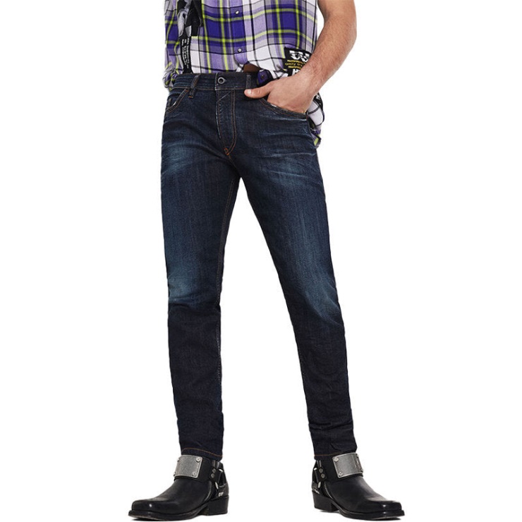 Thommer 081at Jean Décontracté Délavé Pour Homme En Coton Stretch Zip Slim Fit Diesel