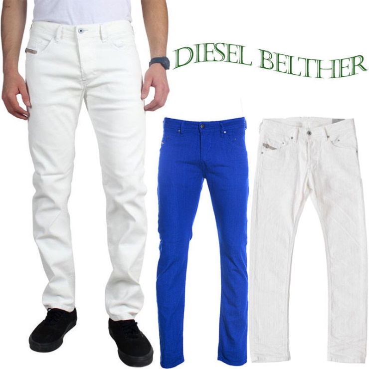 Diesel Belther Jeans Pour Hommes Denim Coton Slim Coupe Fuselée Pantalons Décontractés Pantalons