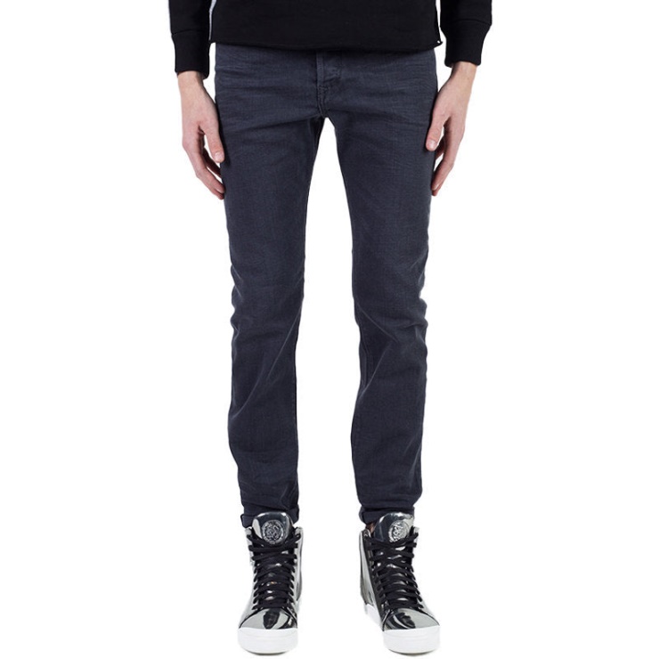 Buster 0859x Jeans En Denim Pour Homme Coupe Slim Bouton Fuselé Gris Délavé Diesel