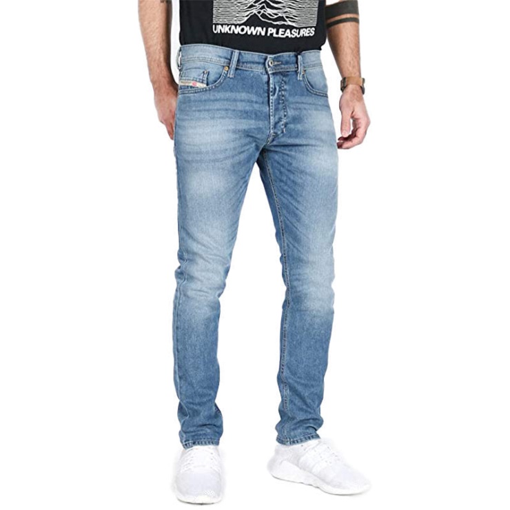 Diesel Tepphar 0842h Jeans En Denim Pour Hommes Pantalons Stretch Décontractés Pantalons Slim Fit
