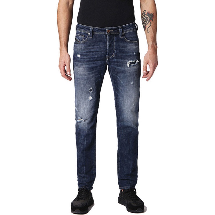 Diesel Larkee 084qt Jeans En Denim Pour Hommes Pantalons Fuselés Réguliers Stretch Décontractés