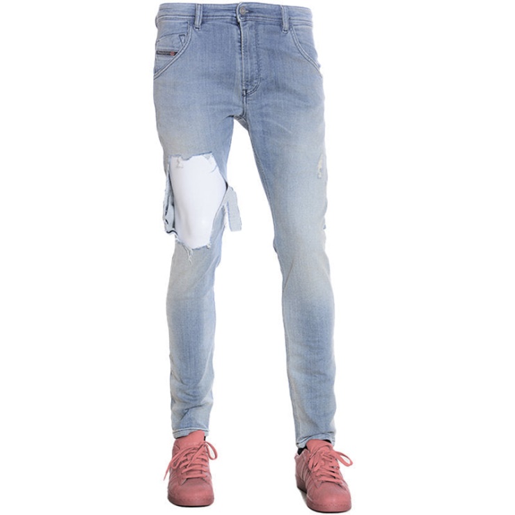 Diesel Krooley T 087ab Pantalons De Survêtement En Denim Pour Hommes Jogg Jeans Stretch Slim Fit Carrot