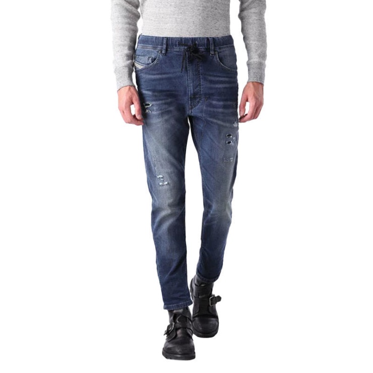 Narrot-ne 0666w Jeans En Denim Pour Hommes Sweat Jogg En Détresse Coupe Régulière Carotte Diesel