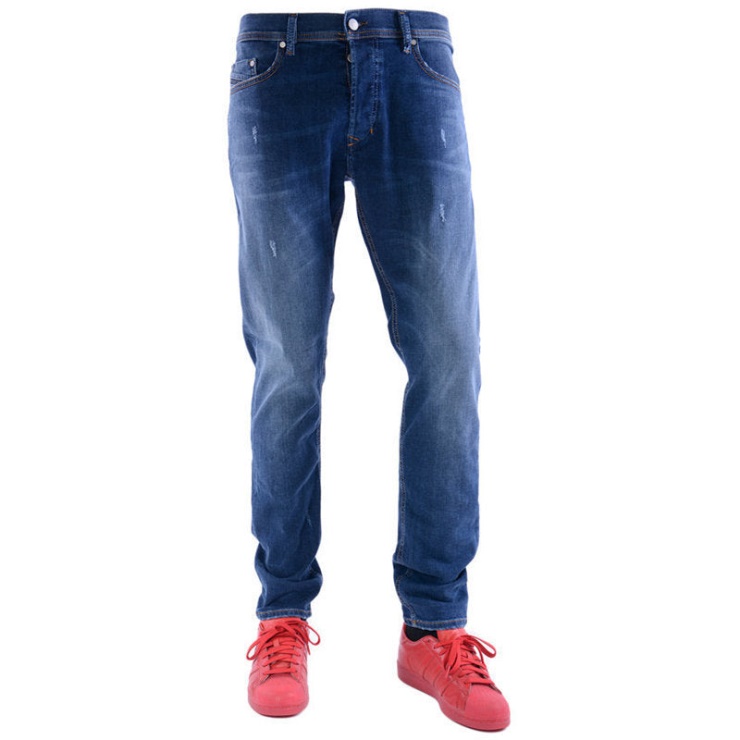 Diesel Tepphar 0688a Jeans En Denim Pour Homme Coupe Slim Stretch Uni Carotte