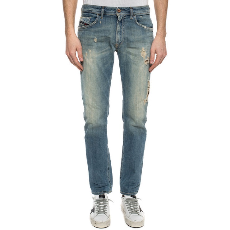 Diesel Thommer 0b1au Jeans Homme Denim Stretch Coupe Slim Pantalon Décontracté