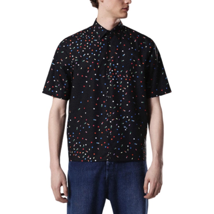 Diesel S Art 0paqj Chemise Pour Hommes Manches Courtes Vêtements D'été Décontractés Chemises En Coton