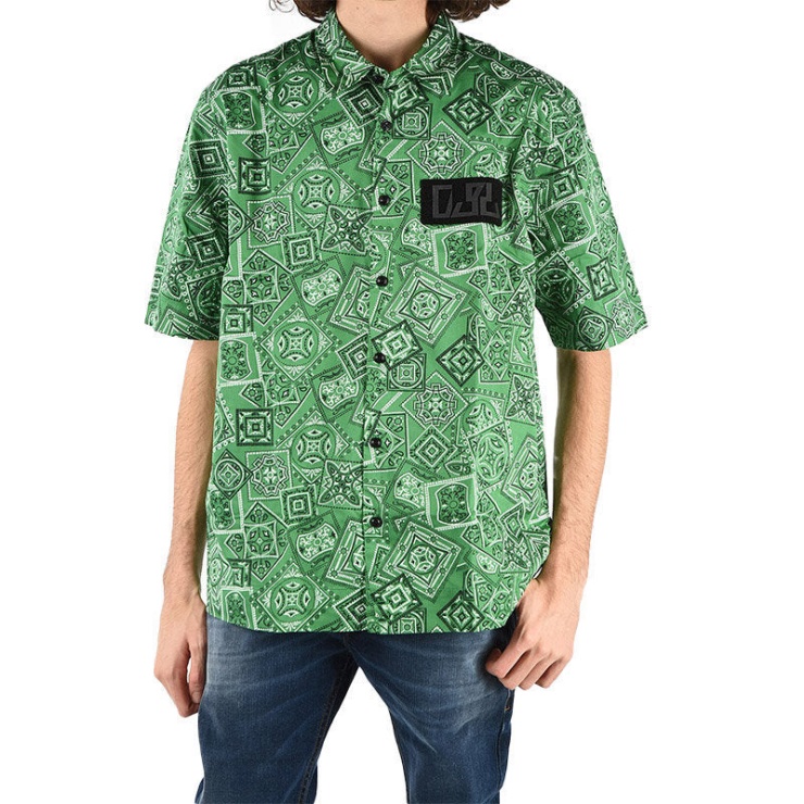 Diesel S Fry Chemise Pour Hommes Coupe Régulière Coton Décontracté à Manches Courtes Travail Bureau Intelligent