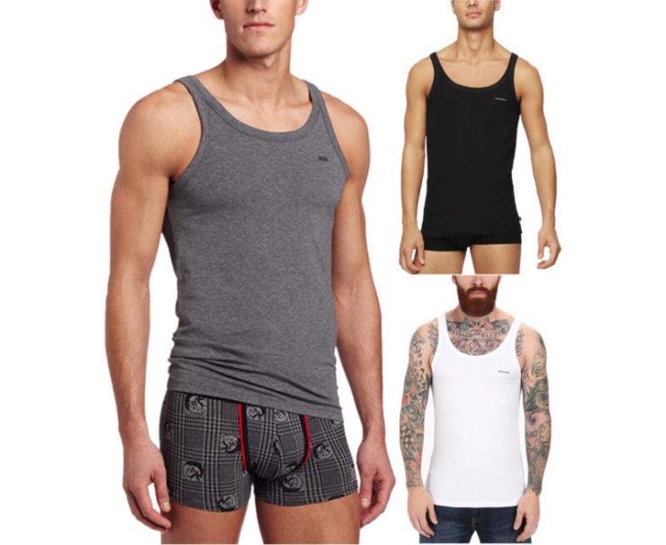 Diesel Balle Unique Hommes Débardeur Gym Muscle Musculation Sans Manches Gilet 1 Pack Gris/blanc/noir