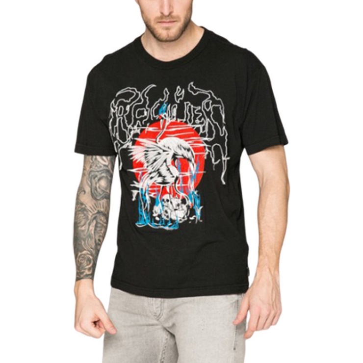 T Wallace Sg Hommes T-shirt Manches Courtes Col Rond Décontracté été Noir Tee Diesel