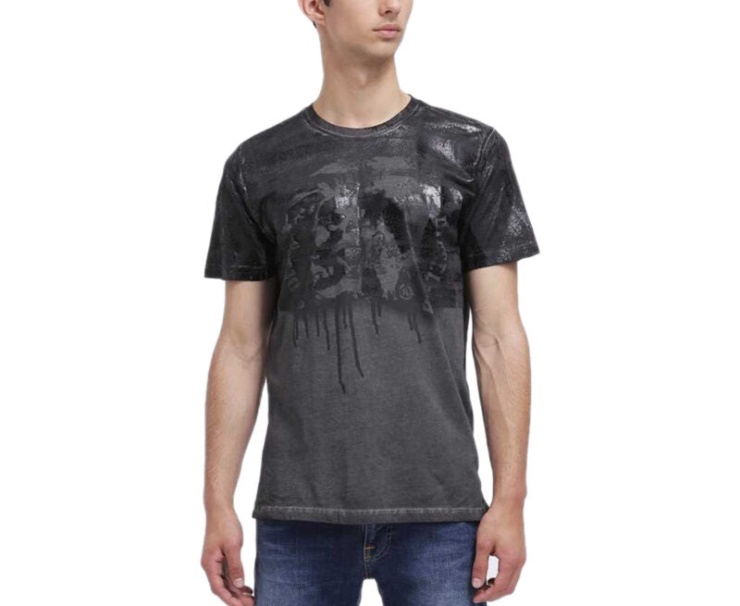 Diesel T Rodol T-shirt Homme Manches Courtes Col Rond Imprimé Graphique Tenue Décontractée