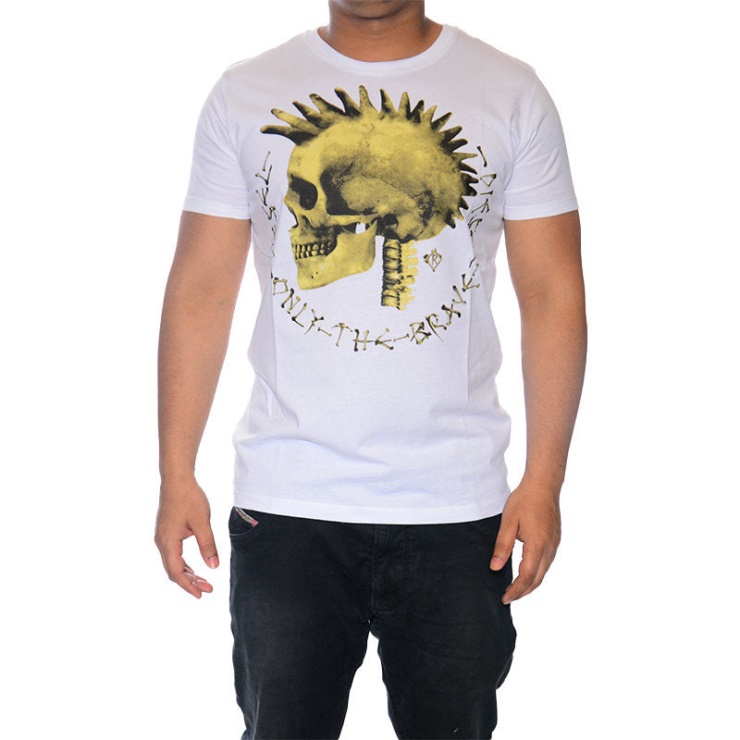 T Feddo Hommes T-shirt Col Rond Manches Courtes Coton Mohawk Imprimer Tee Diesel