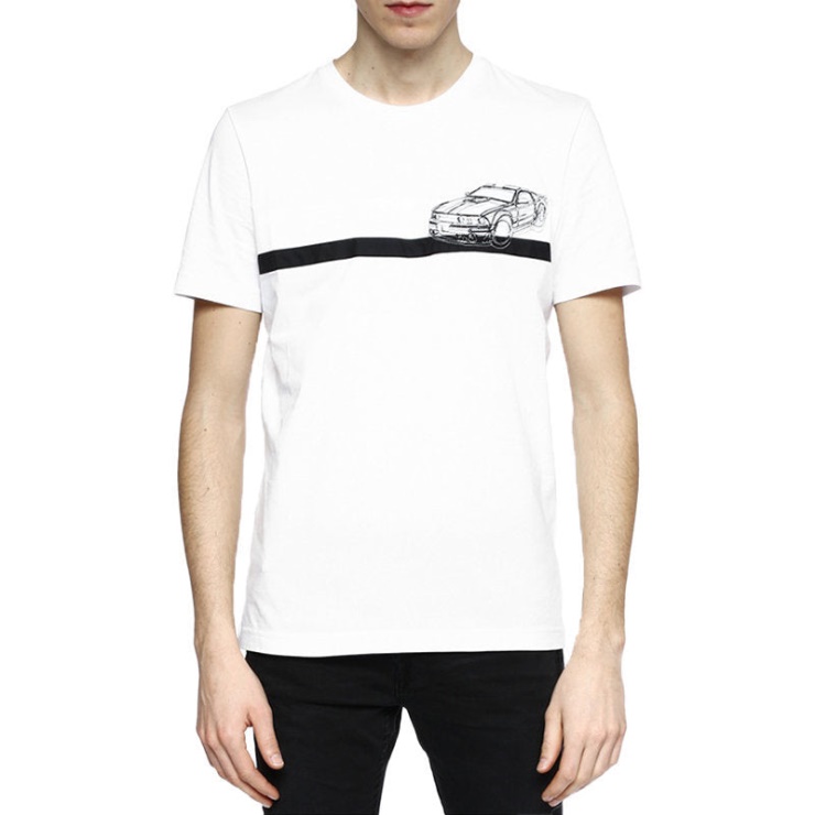Diesel Noir Or Ty Stripescar T-shirt Homme Manches Courtes Col Rond T-shirt Décontracté