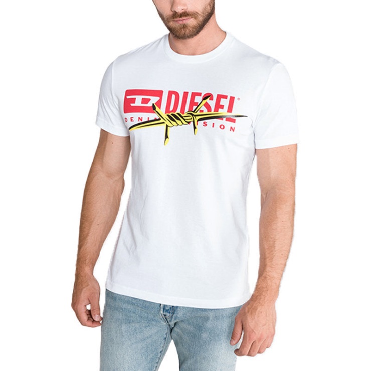 Diesel T Diego Bx2 T-shirt Homme Col Rond Manches Courtes T-shirt Décontracté En Coton