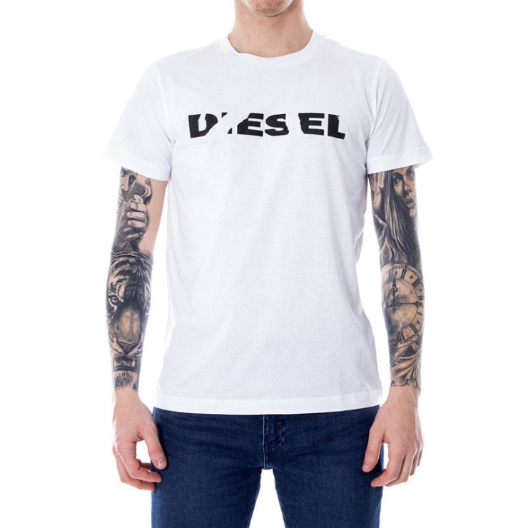 Diesel T Diego Brok T-shirt Pour Hommes Col Rond Hauts T-shirt En Coton à Manches Courtes