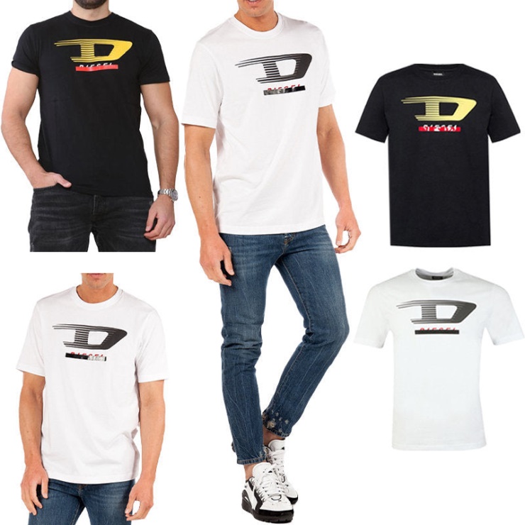 T Just Y4 T-shirt Pour Hommes Col Rond Manches Courtes T-shirt Décontracté En Coton Diesel