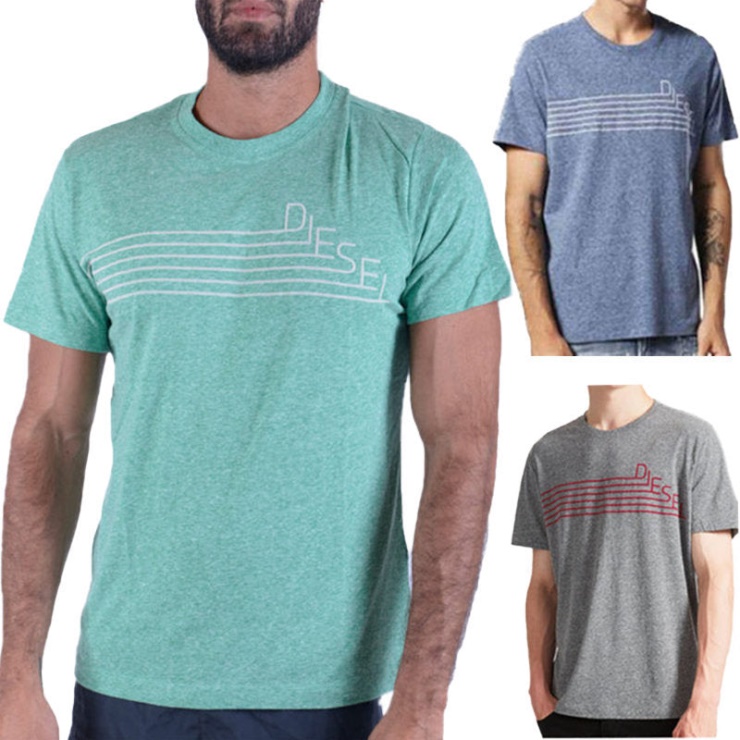 Diesel T Joe Qf Hommes T-shirt à Manches Courtes Col Rond Décontracté été Coton T-shirts