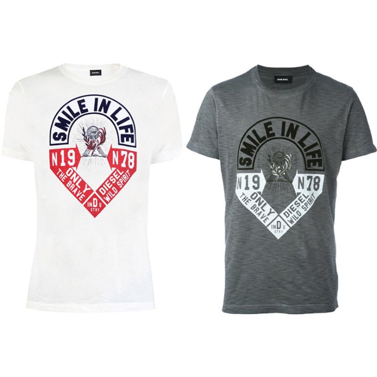 Diesel T Diego Hm Hommes T-shirt à Manches Courtes Col Rond Décontracté été Coton T-shirts Noir/blanc/bleu