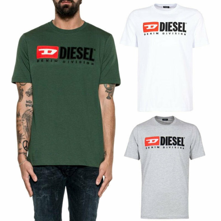 Diesel T Just Division Hommes T-shirt à Manches Courtes Col Rond T-shirt En Coton Décontracté