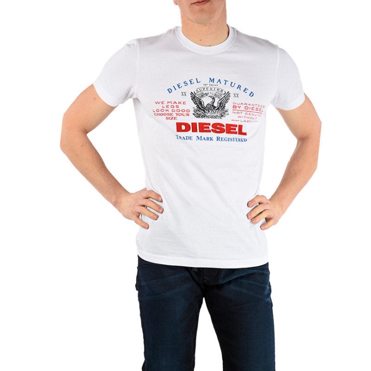 T Logys Hemd T-shirts Pour Hommes Col Rond Manches Courtes T-shirt En Coton Décontracté Diesel