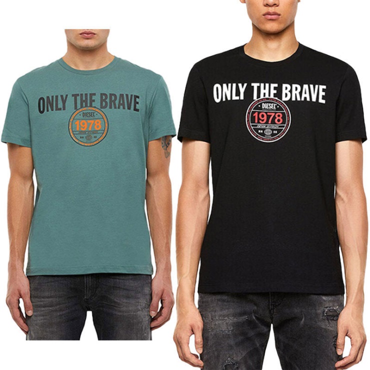 T Diegos K35 T-shirt Homme Col Rond Manches Courtes Décontracté été Coton Diesel