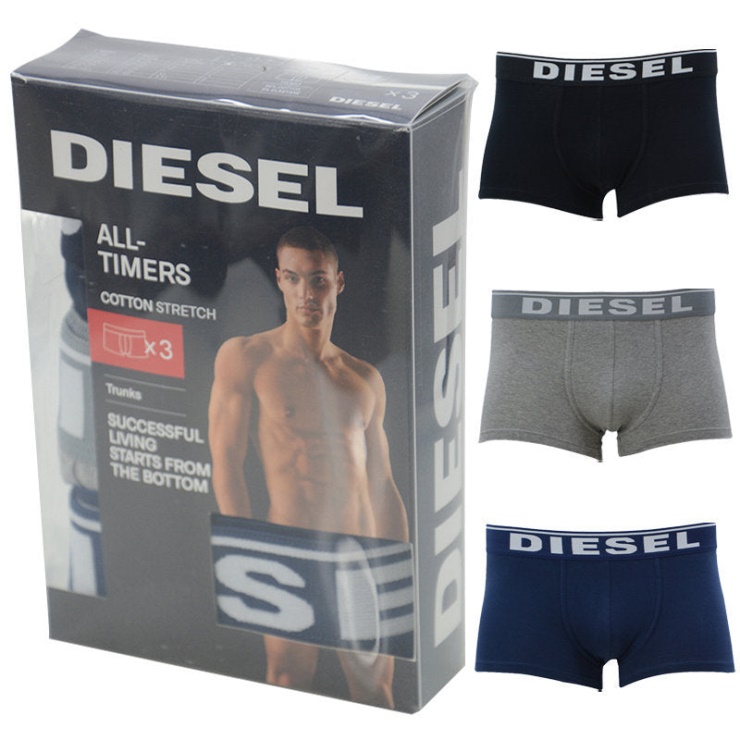 Lot De 3 Boxers Pour Hommes En Coton Doux Sous-vêtements De Haute Qualité Cadeau Diesel