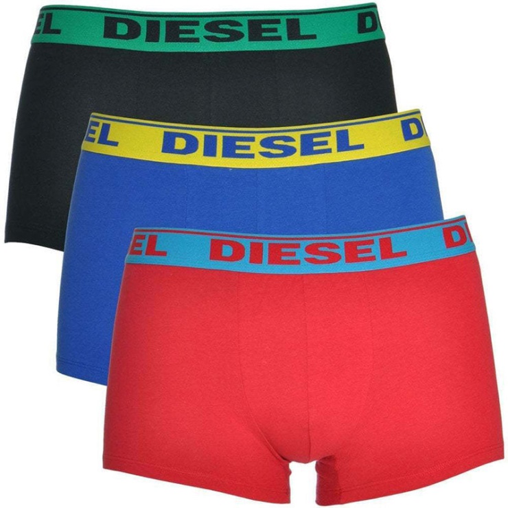 Diesel Umbx Shawn 0gafn Caleçons Pour Hommes 3x Pack Stretch Tronc Sous-vêtements En Coton