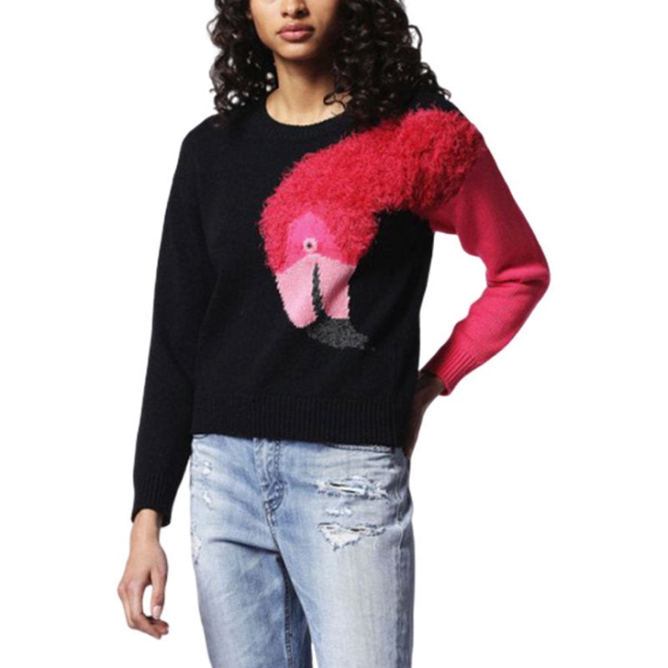 Diesel M Flamy A Flamingo 0hanu Sweat-shirt Femme Pull à Col Rond Pull En Tricot