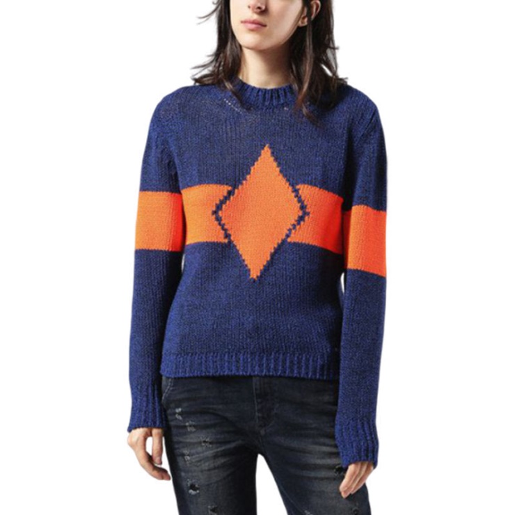 Diesel M Rhombus 0namm 8cr Sweat-shirt Femme Slim Pull à Col Rond Pull En Laine