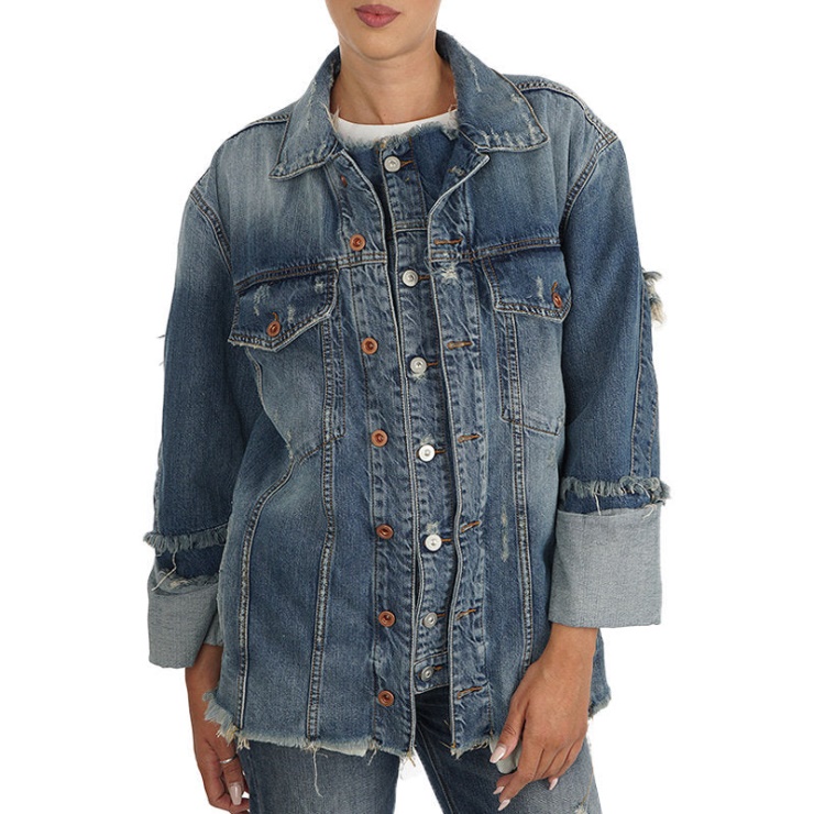 Diesel De Visemac Veste En Jean Femme Manches Longues Veste Western Bleu Vieilli