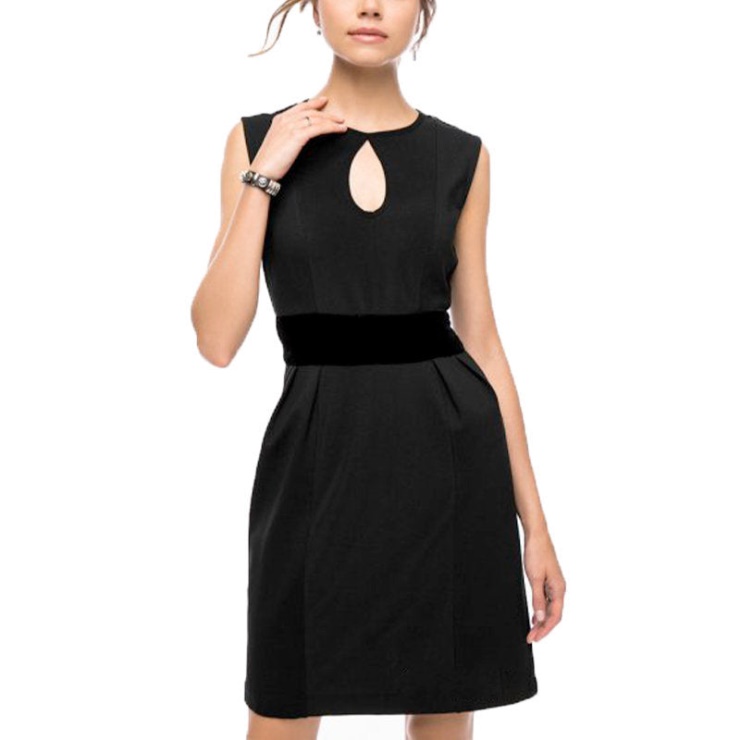 D Kelsey Robe Femme Col Rond Sans Manches Haut Court Soirée Velours Noir Diesel