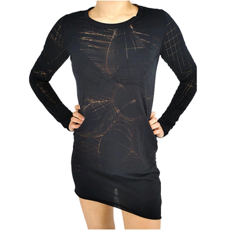 T Charl Robe Femme Col Rond Robe Courte Manches Longues Coupe Décontractée Tops Diesel