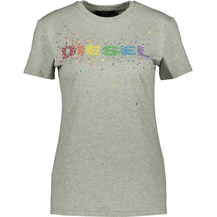 Diesel T Sily T-shirts Pour Femmes Col Rond Manches Courtes Slim Fit Casual Tops Noir