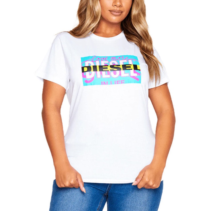 Diesel T Liga T-shirt Femme Col Rond Manches Courtes Haut Décontracté été T-shirt Nouveau