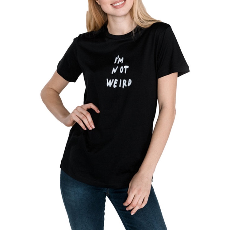 T Flavia B T-shirt Femme Col Rond Manches Courtes Décontracté été Noir Tops Diesel