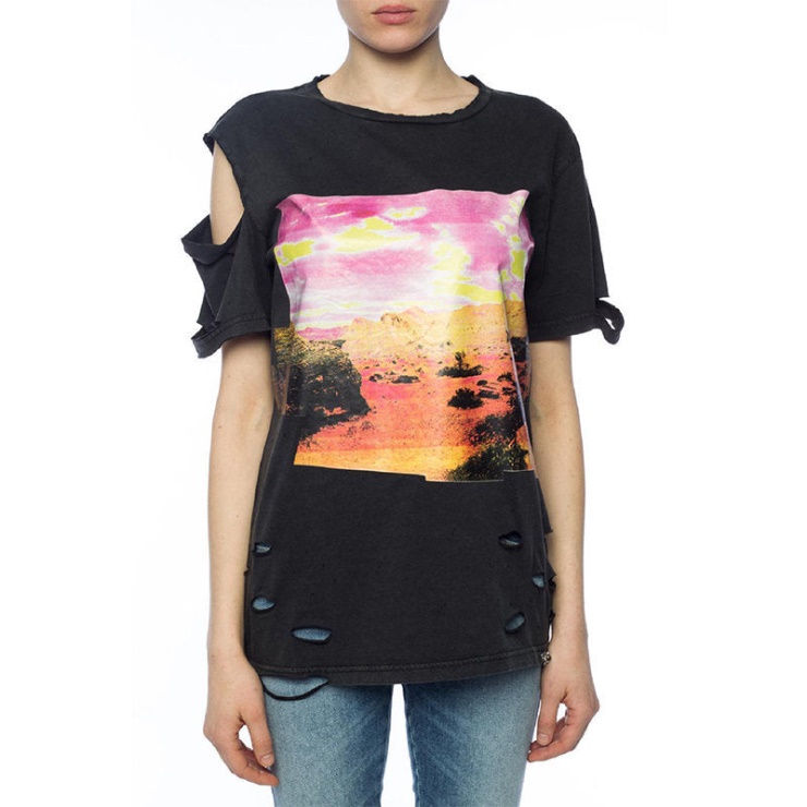 T Cynth T-shirt Femme Col Rond Manches Courtes Coupe Classique Casual Tops Diesel