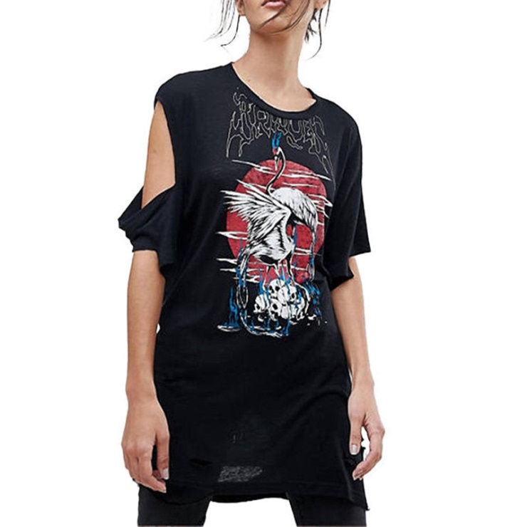 Diesel T Sily P T-shirt Femme Col Rond Manches Courtes Coupe Classique Hauts Décontractés