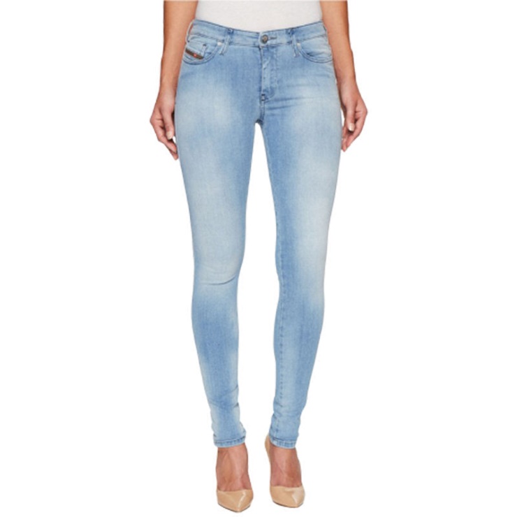 Skinzee 084cr Jeans Pour Femme Stretch Délavé Coupe Super Skinny Blue Pant Diesel