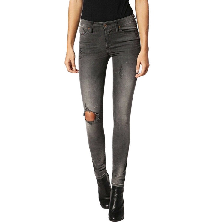 Diesel Skinzee 0683l Jeans Femme Super Slim Skinny Coupe Taille Régulière Pantalon