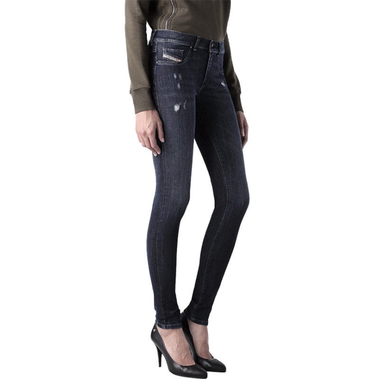 Diesel Livier 0668f Jeans Femme Super Slim Jegging Taille Basse Fit Pants