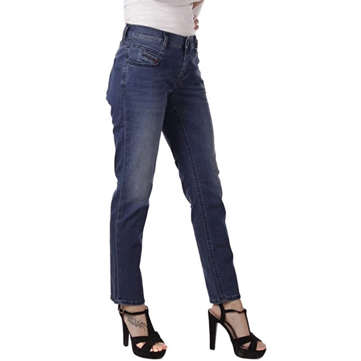 Diesel Belthy Cheville 0675l Jeans Femme Regular Slim Droite Taille Basse Fit Pantalon