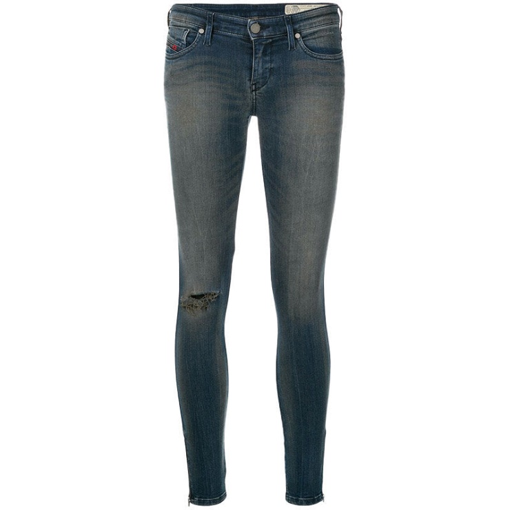 Diesel Skinzee Low Zip 084xf Jeans Femme Super Slim Skinny Taille Basse Fit Pantalon