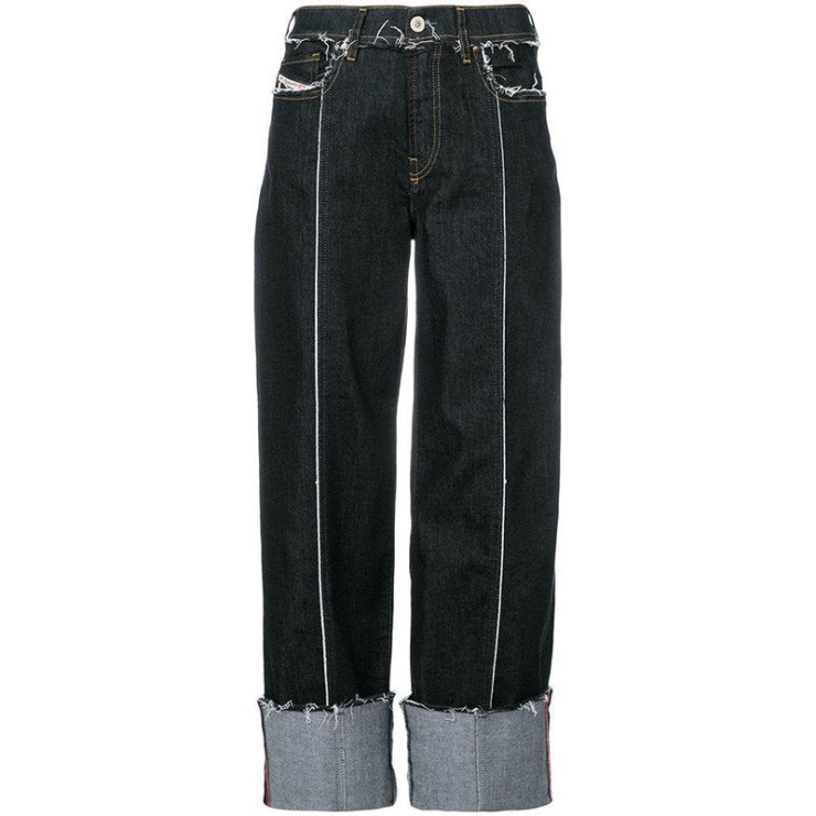 Jean Large F 0699g Femme Denim Coupe Droite Taille Haute Pantalon Diesel