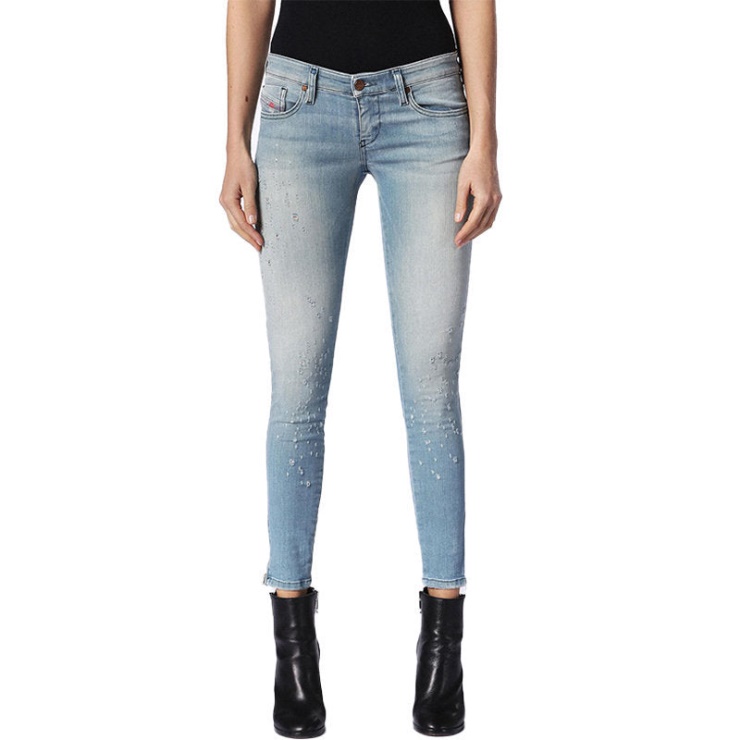 Diesel Skinzee Low Zip 084px Jeans Femme Super Slim Skinny Taille Basse Fit Pants